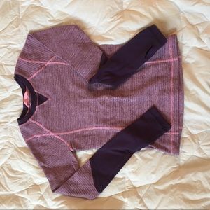 Pink/purple Ivivva horizontal stripe top